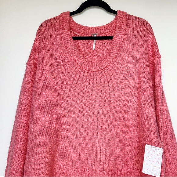 NWT Free People Brookside Sweater in Lightning Pink - Picture 4 of 13